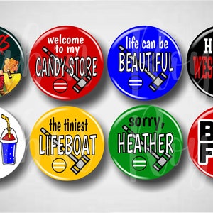 Big Fun // Musical Pins, Buttons, 1.25" Set of 8 Pinbacks, Broadway Pins, Broadway Gifts, Musical Theatre