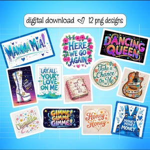 Mamma Mia PNG, Mama, Mamma Mia Musical, Dancing Queen, Stickers, Cake Toppers, Photo Booth Props, Broadway Musicals, Musical Theatre, Gifts