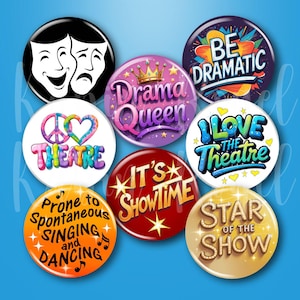 Drama Pin Theatre Club Stage Cast Gift for Actors Musical Show Button Kid Queen