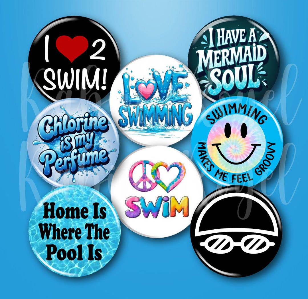 Swimmer Pin Set, Swim Team Buttons, Party Favors, Coach Mom Gift - Etsy