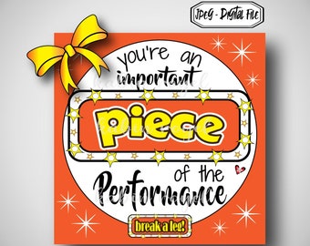 Musical Theatre Treat Topper Tag Important Piece Teamwork Musical Stage Crew Cast Gift