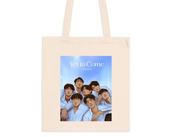 BTS Tote Bag, BTS Army Tote Bag, Yet to Come, K-pop, Jin, Suga, J-Hope, RM, Jimin, V, Jungkook, Kpop, Illustration