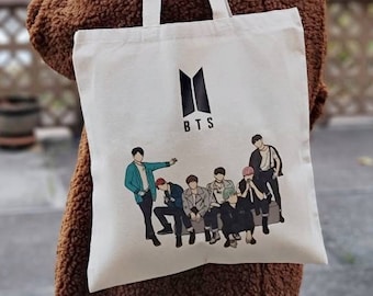 BTS Tote Bag, BTS Army Tote Bag, K-pop, Jin, Suga, J-hope BTS Tote Bag, BTS Army Tote Bag, K-pop, Jin, Suga, J-hope