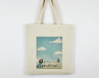 BTS Tote Bag, Life Goes On, BTS Army Tote Bag, K-pop, Jin, Suga, J-Hope, RM, Jimin, V, Jungkook, Kpop, Illustration