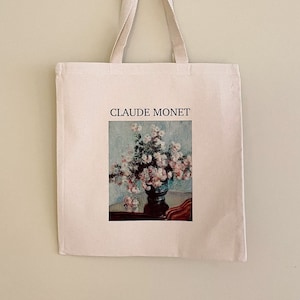 Tribute to claude Monet tote bag, Cotton Tote Bag, Organic Cotton, Art Tote Bag, Trendy Bag, Artsy Tote Bag
