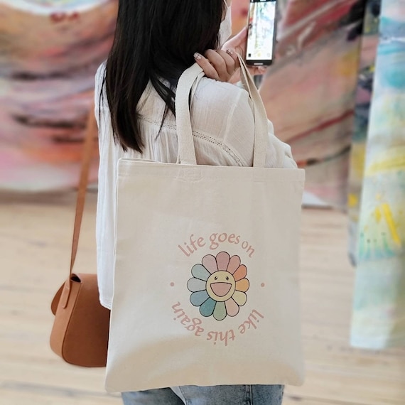 BTS Tote Bag Canvas Bag 100% Organic Cotton Watercolor Art 