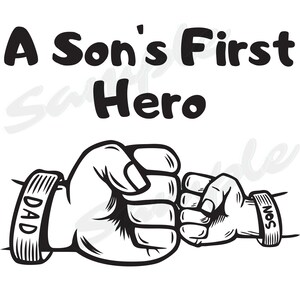 O primeiro herói de um filho Svg, Png, Dxf, Psd, Svg de aniversário dos pais, Dia dos Pais, Download instantâneo, Pais, Svg de aniversário, Melhor pai, pai e filho