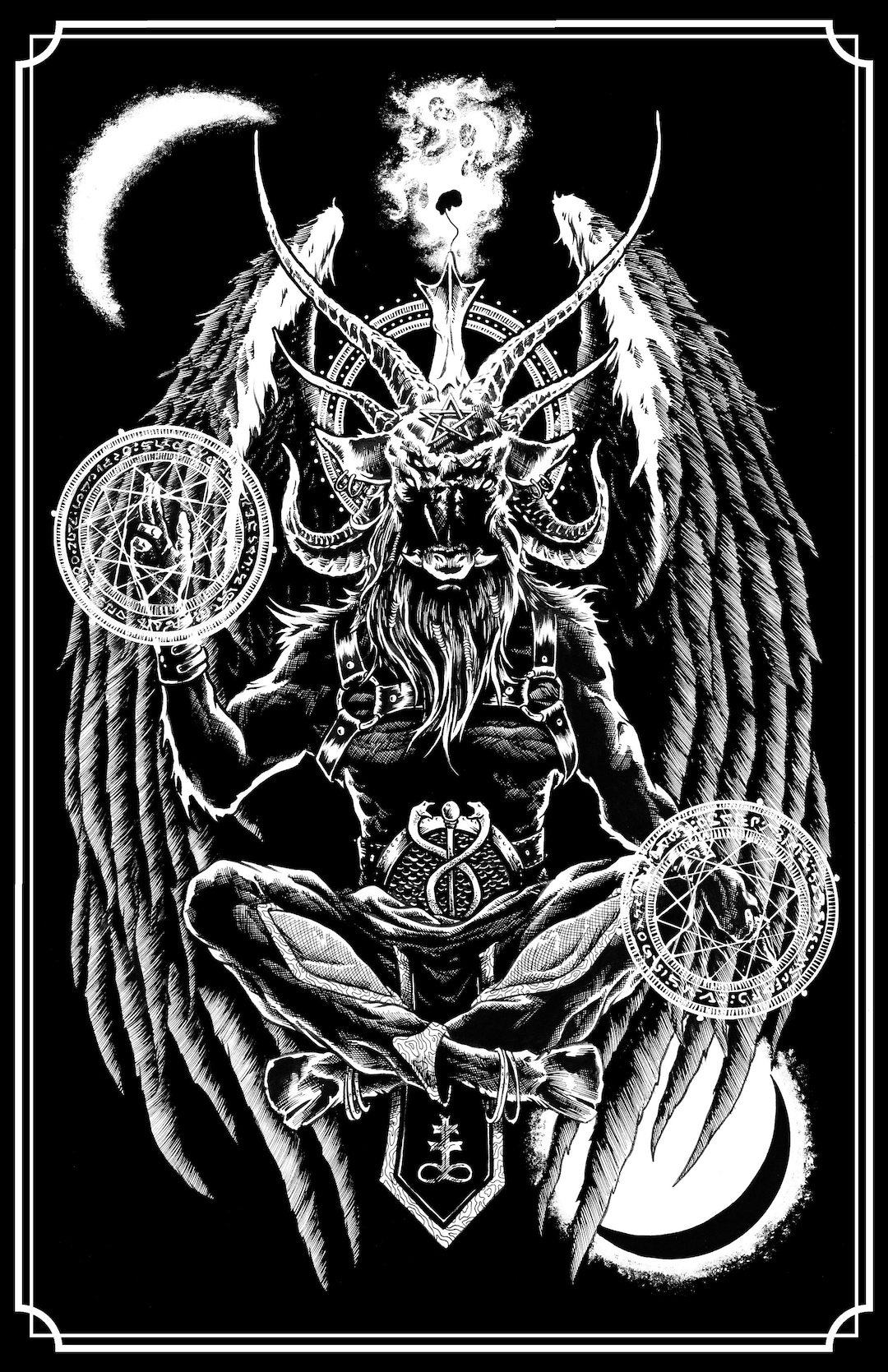 By the Light of Two Moons 11x17 Original Art Prints Comics Goth