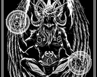 By the Light of Two Moons 11x17 original art prints comics goth emo girls dark fantasy horror satanism baphomet church satan pentacle devil
