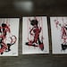Demon Kinbaku three pack of prints original comic style art print shibari rope bondage bdsm fetish kink goth girl 