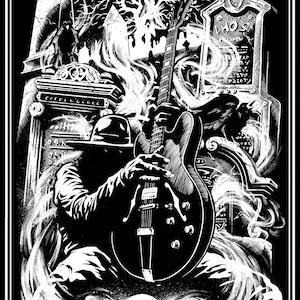 Hand of Doom 11x17 stampa artistica originale black Sabbath fuzz doom stoner rock metal ghost cimitero anni &#39;70 musica pesante amplificatori horror chitarra horror