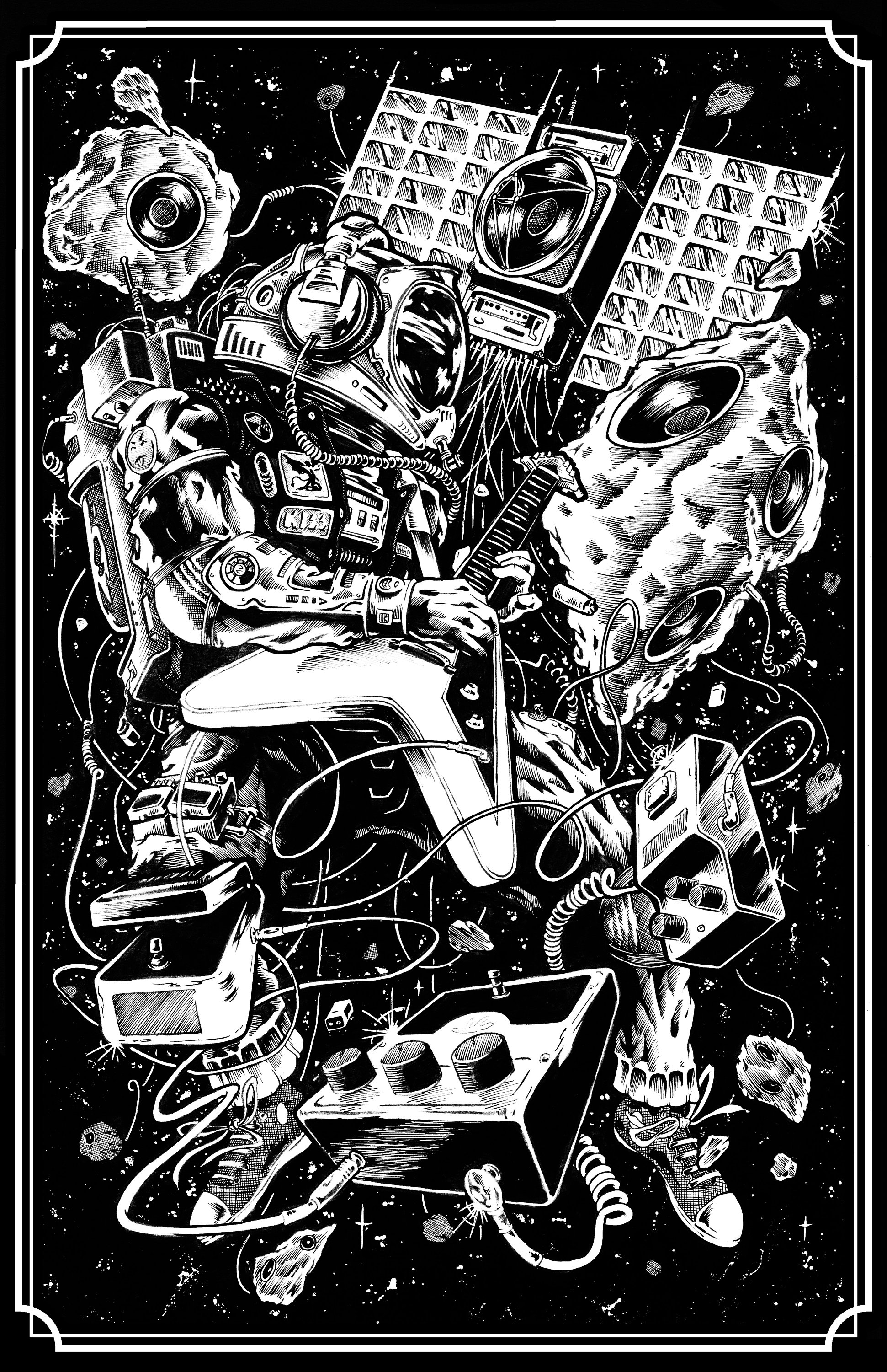 Supernaut 11x17 Original Art Print Black Sabbath Fuzz Doom Stoner
