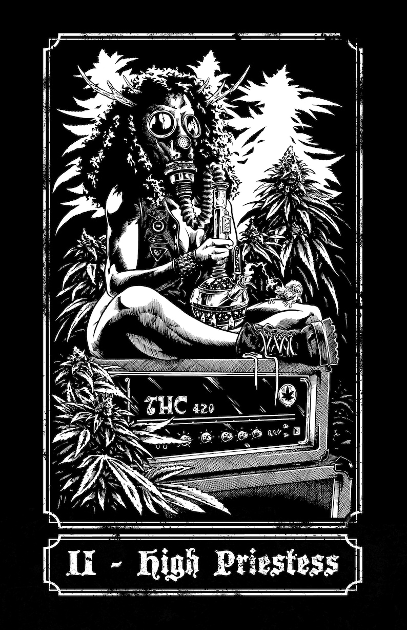 The Hand of Doom Tarot deck Oracle Lovecraft heavy metal stoner rock n roll noir dark fantasy science fiction horreur fille gothique sorcière lovecraftienne image 8