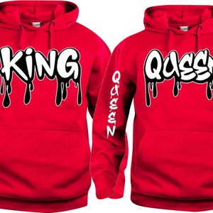 King and Queen Crown Dripping Christmas Hoodies Pull Over - Etsy