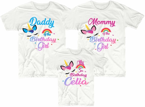 Daddy Of The Birthday Girl T-Shirt, Unicorn Matching Outfit Daddy Of The Birthday Girl T-Shirt, Unicorn Matching Outfit