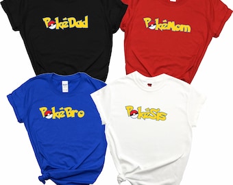 PokeDad Mom Matching Family T-Shirts