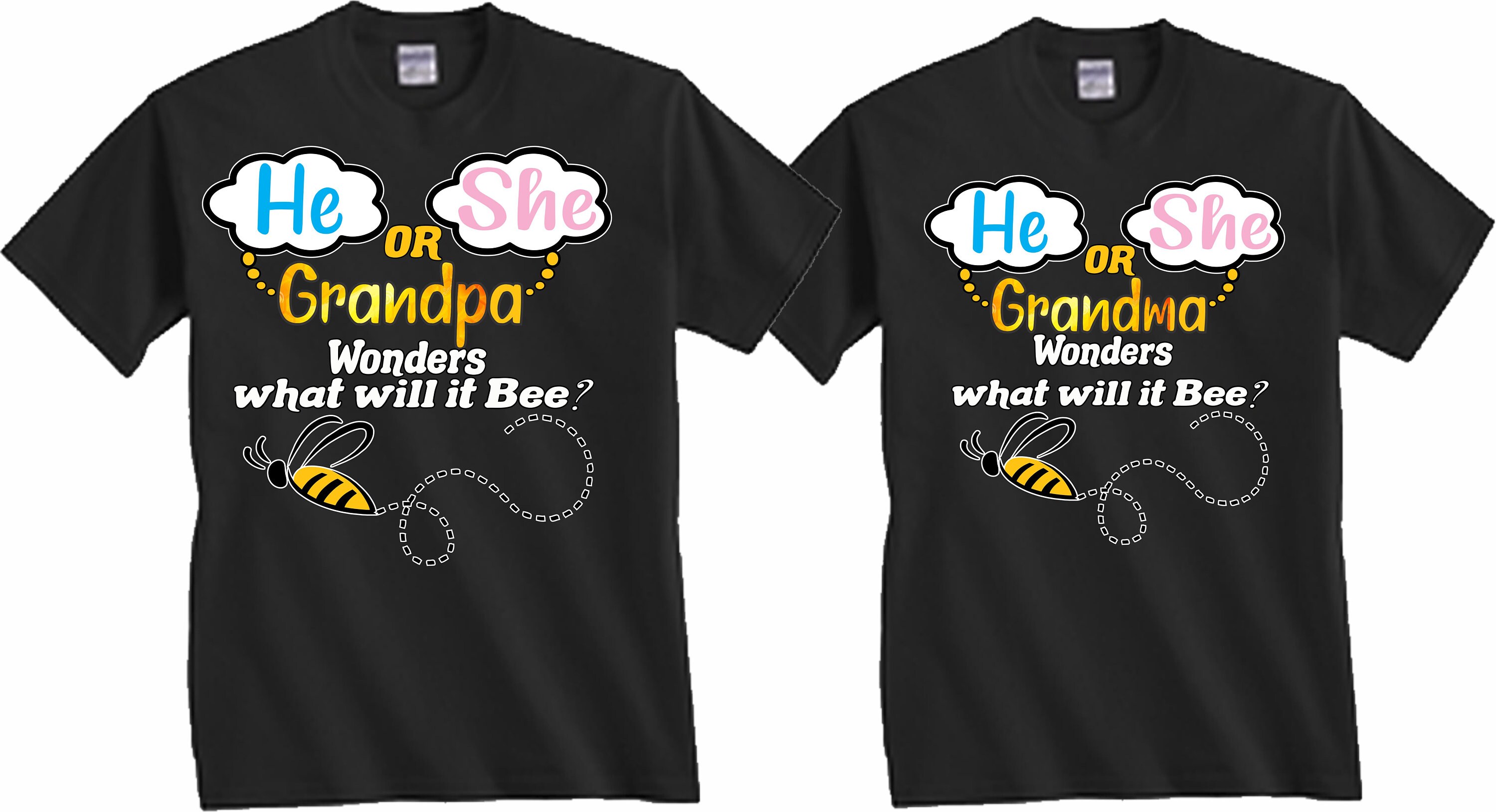 Gender Reveal Party Shirts He or She Wonder What Will It BEE - Etsy