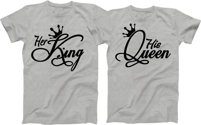 Her King and His Queen Shirt Matching Love Couples T shirts | Etsy