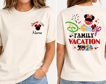 Personalize Your Disney Trip shirt Family Vacation 2026 with your name/family name Customizable Disney vacation Adult Kids tee
