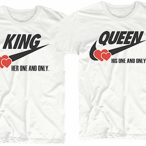 King and Queen Couples Valentines Day Shirt Matching Love Couples T shirts  Matching