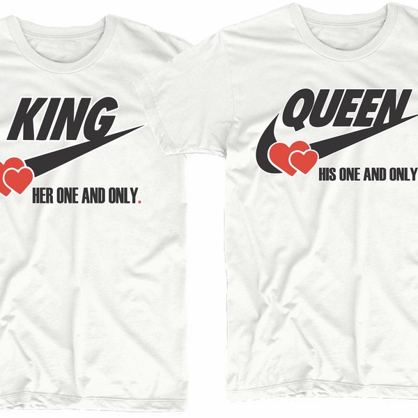 King and Queen Couples Valentines Day Shirt Matching Love Couples T shirts  Matching