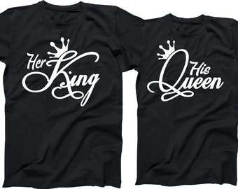 Her King and His Queen Shirt Matching Love Couples T shirts  Matching
