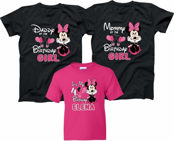 Es mi cumpleanos Minnie lazo rosa personalizado cumpleanos familiar fiesta de nina camiseta linda a juego Etsy Mexico
