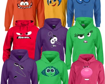 Inside out 2 Feeling characters Halloween Matching Hoodies: Funny Custom Pullover