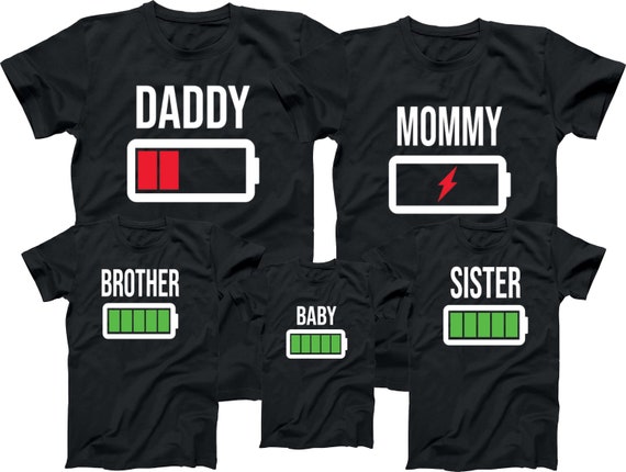 Mens Daddy Low Battery T-Shirt Empty Matching Father Shirts Mens Daddy Low Battery T-Shirt Empty Matching Father Shirts