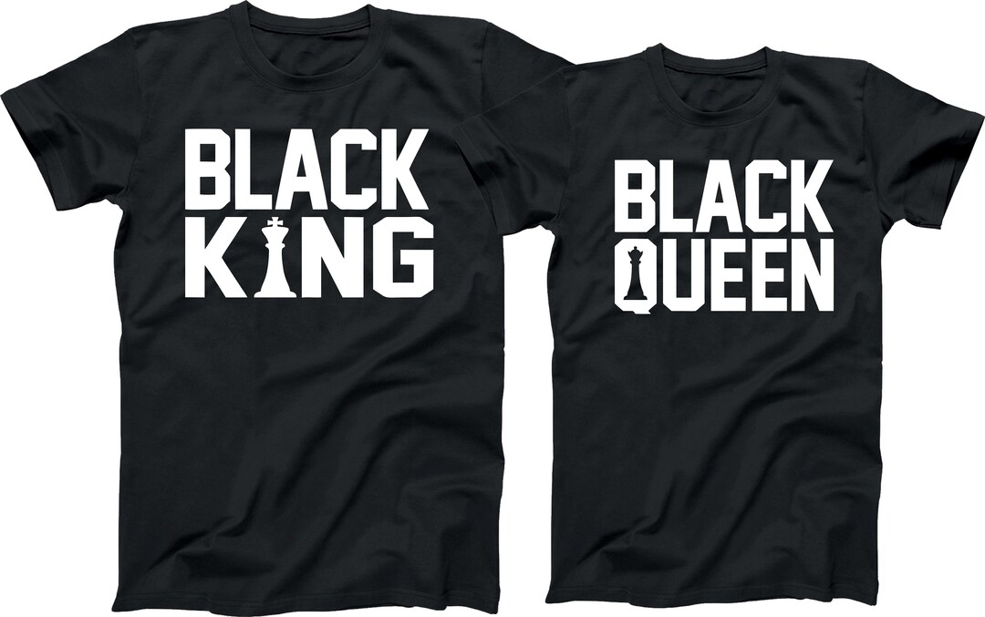 Black King and Black Queen Shirt Matching T Shirts for Couples - Etsy