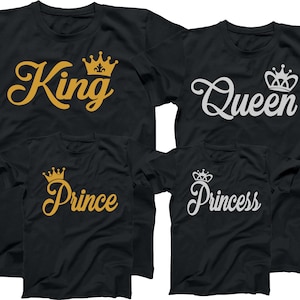 Camisetas familiares a juego de Rey, Reina, Príncipe y Princesa