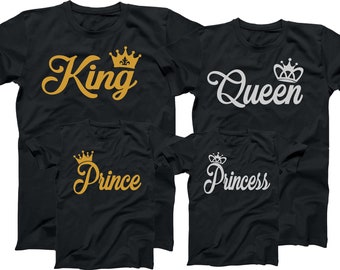 King Gold and Queen SILVER Prince GOLD  & Princess Silver Shirt Matching Love New Design  T shirts for Family