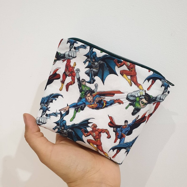 Handmade DC Comics Unisex Coin Zip Purse/Pouch Small Pouch| Superman Batman DC Lover DC Fan Gift Secret Santa Perfect Gift Stocking Filler