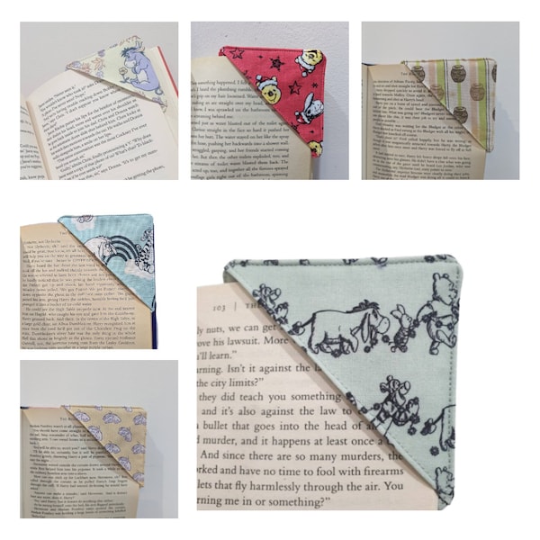 Handmade Winnie the Pooh Bear Corner Bookmarks - By Sew This Sew That/ Pooh Gift / Book Lover Gift / Page Marker/ Protective Corner Bookmark