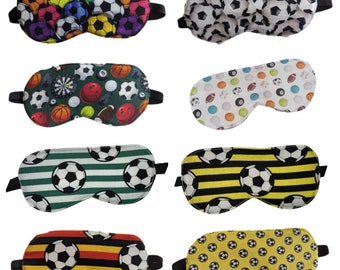 Handmade 100% Cotton Sports / Football Sleep Eye Masks |Handmade by Sew This, Sew That | Perfect Gift |Blindfold | Migraine Mask