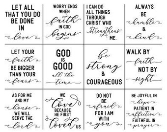 Scriptures Stencil | Reusable Adhesive Silkscreen Stencil | Motivational | Wood chalk painting | Shelf Sitter Sign | Religious Stencil