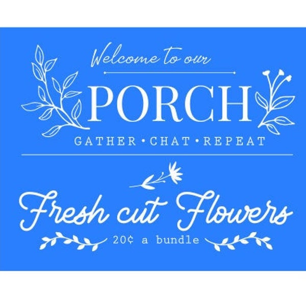 Fresh Cut Flowers Stencil | Spring Stencil | Shelf Sitter Sign | Reusable Adhesive Silkscreen Stencil | Wood chalk painting | Mesh transfer