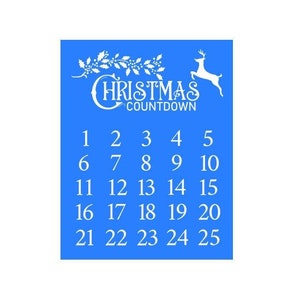 Christmas Stencil, Christmas Countdown Stencil, Reusable Adhesive Silkscreen Stencil, Days until Christmas, Winter sign, Wood chalk transfer