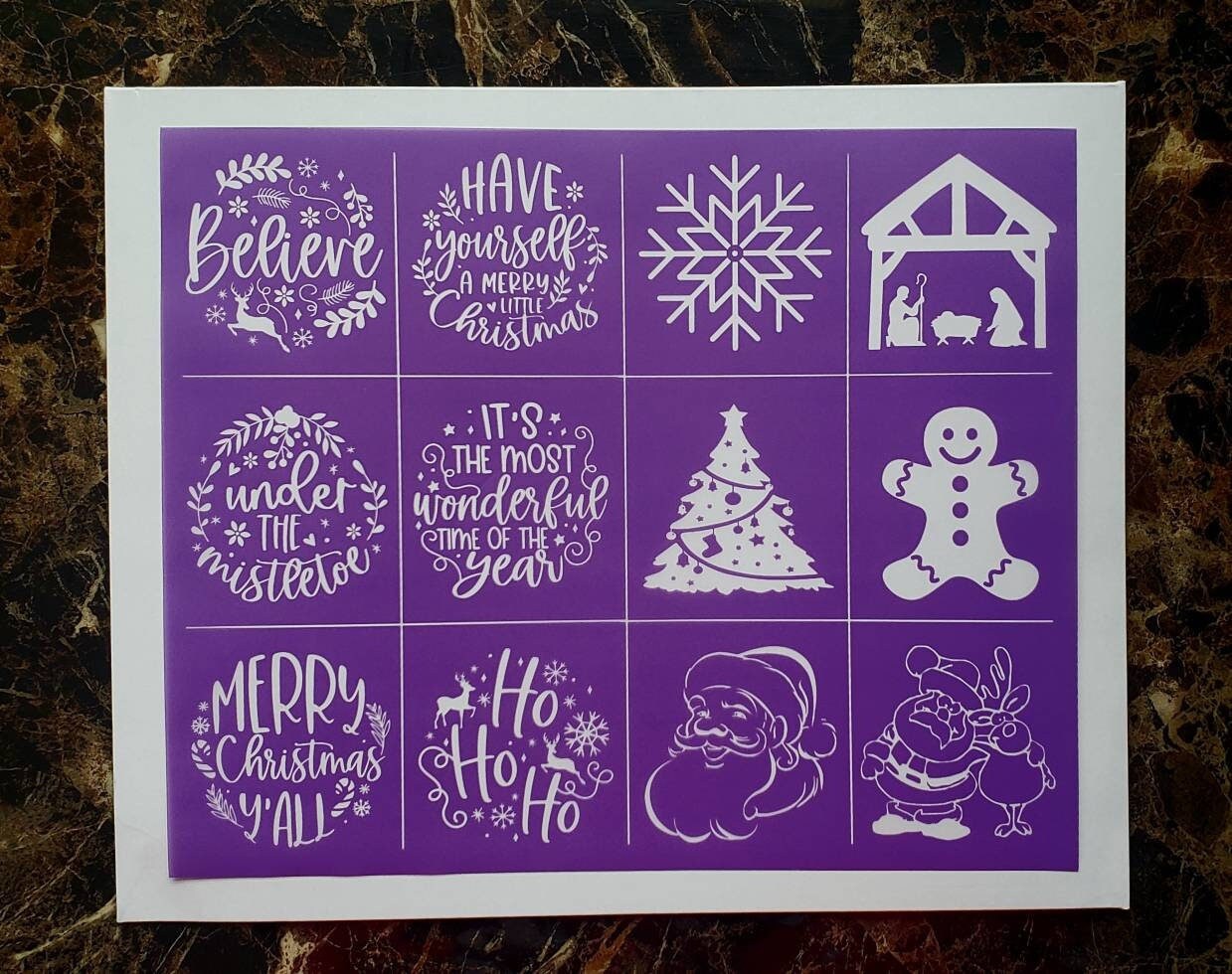 Christmas Stencil Christmas Ornaments Stencil Reusable Etsy