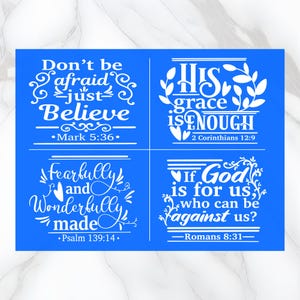 Scripture Reusable Adhesive Silkscreen Stencil | Motivational | Wood chalk painting | Religious | Church Sign | Inspirational | 11x8.5in