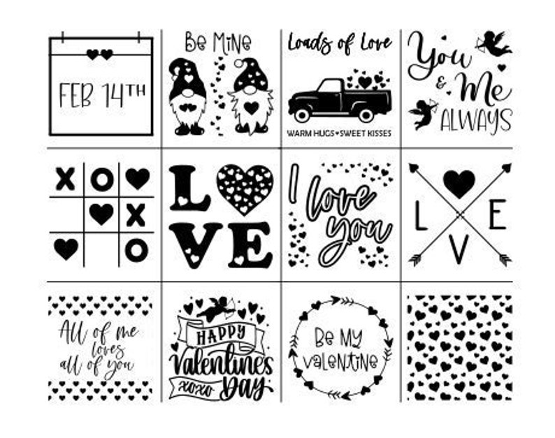 Valentine Stencil Reusable Adhesive Silkscreen Stencil Etsy
