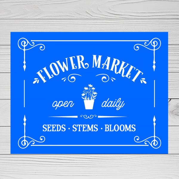 Spring Stencil | Reusable Adhesive Silkscreen Stencil | Shelf Sitter Sign | Wood chalk painting | Mesh transfer | seasonal sign