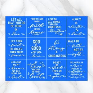 Scriptures Stencil | Reusable Adhesive Silkscreen Stencil | Motivational | Wood chalk painting | Shelf Sitter Sign | Religious Stencil