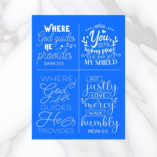 Scripture Reusable Adhesive Silkscreen Stencil | Motivational | Wood chalk painting | Religious | Church Sign | Inspirational | 11x8.5in
