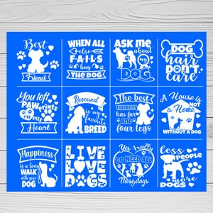 Dogs Reusable Adhesive Silkscreen Stencil | Shelf Sitter Sign | Wood chalk painting | Mesh transfer | Chalk painting | Pet decor | 12&quot;x10&quot;