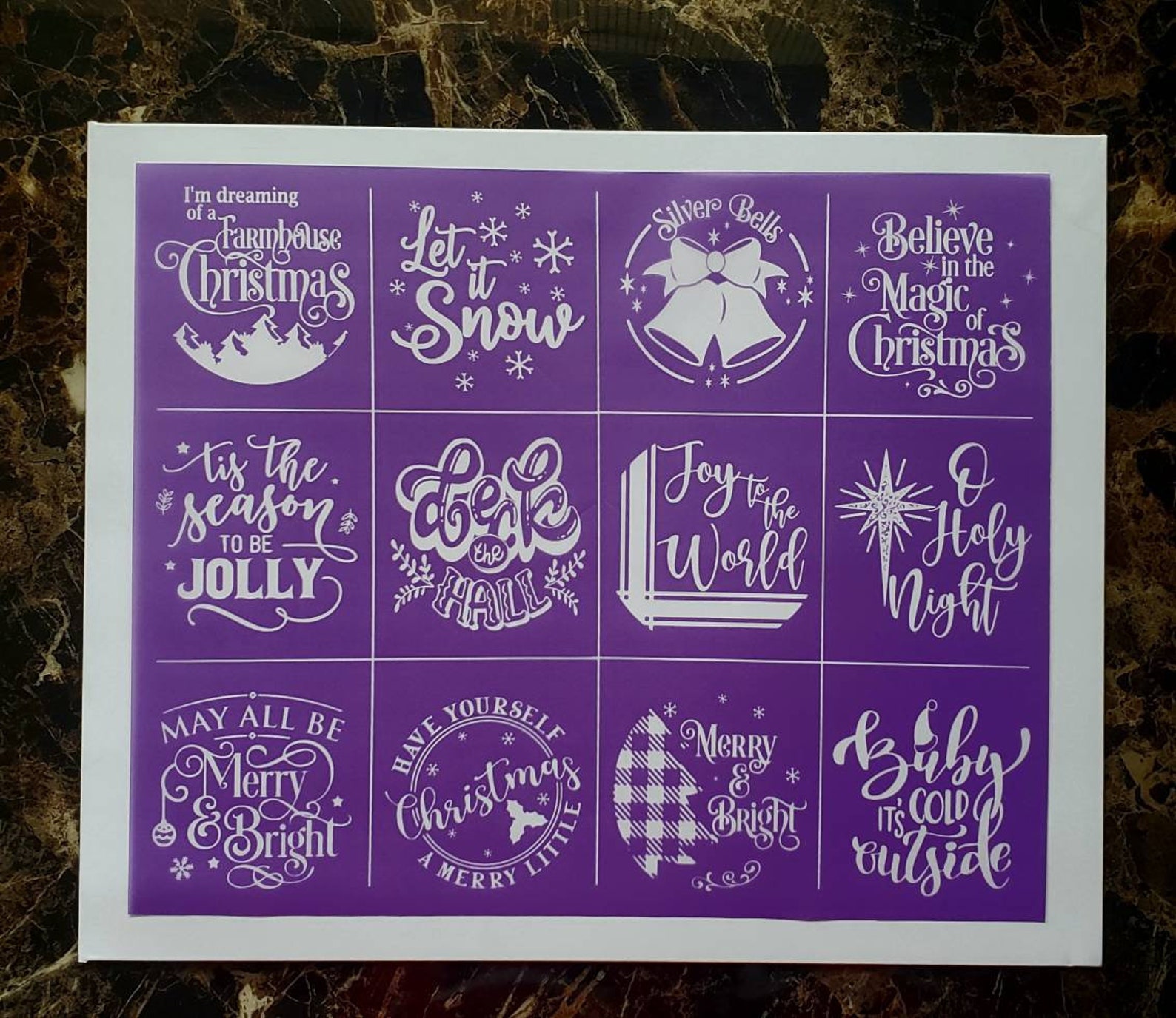 Christmas Stencil Christmas Ornaments Stencil Reusable Etsy