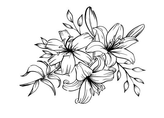 Lilies Flower Stencil Reusable Adhesive Silkscreen Stencil - Etsy