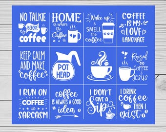 Coffee Stencil | Chalk transfer | Reusable Adhesive Silkscreen Stencil | Wood chalk painting | Coffee Bar Sign | Kitchen and dining decor