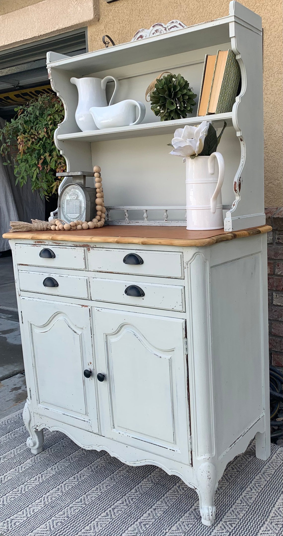 SOLD...Antique White Farmhouse Hutch Etsy
