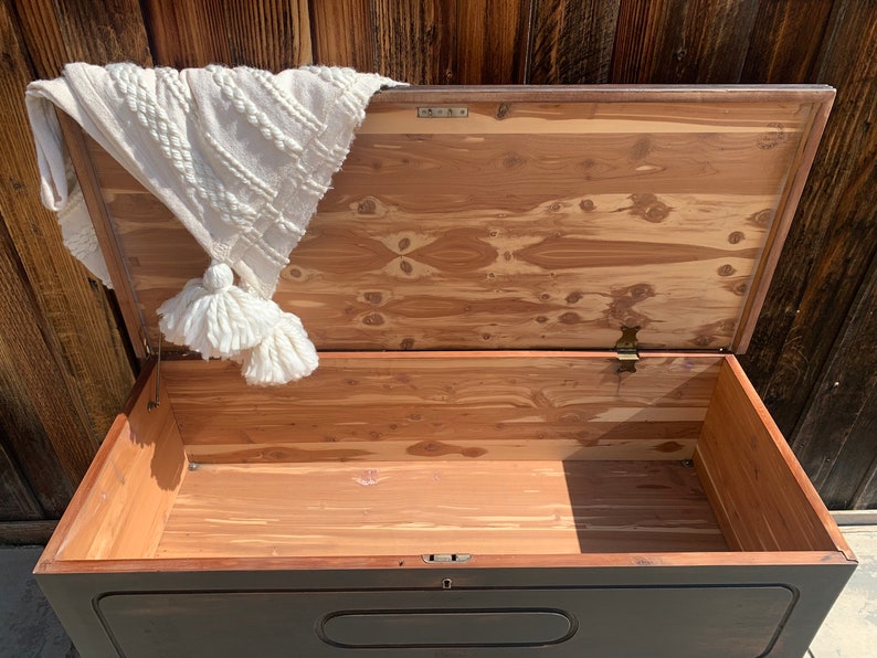 Antique Black Washed Cedar Hope Chest by Caswell Runyan Co. Etsy